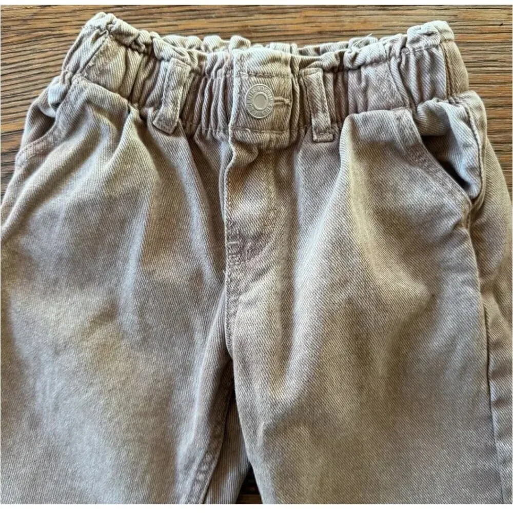 H&M Toddler Taupe Cotton Pants Elastic Waist 2T
